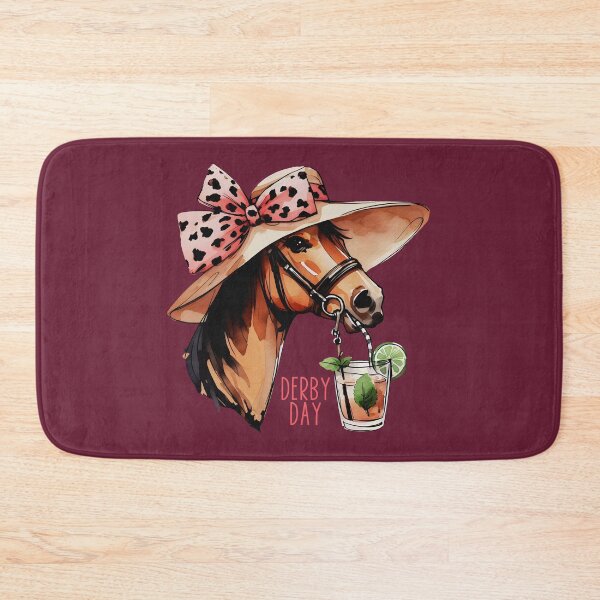 Item preview, Derby Day Watercolor Horse Wearing Big Floppy Hat  designed and sold by HowToCanadian.