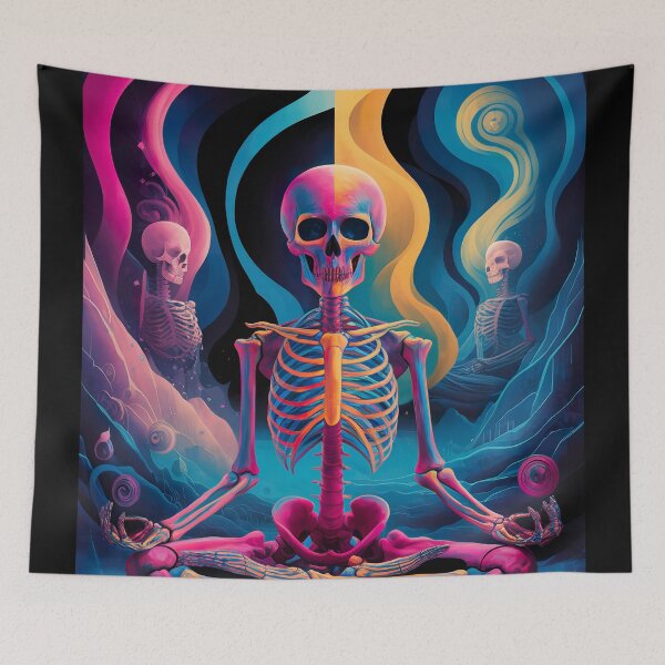 Item preview, meditating skeleton designed and sold by ururuty.
