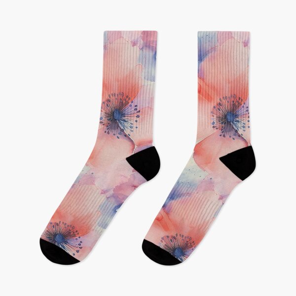 Item preview, Ethereal Coral and Purple Watercolour Flowers Pretty Delicate  designed and sold by NikkofTime.
