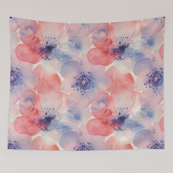 Item preview, Coral celestial y flores de acuarela moradas bastante delicadas designed and sold by NikkofTime.