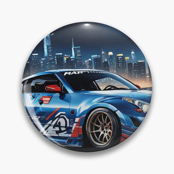 Item preview, Light blue Nissan 350Z on the highway with city silhouette in the background designed and sold by Salimgor Hangaround Music.