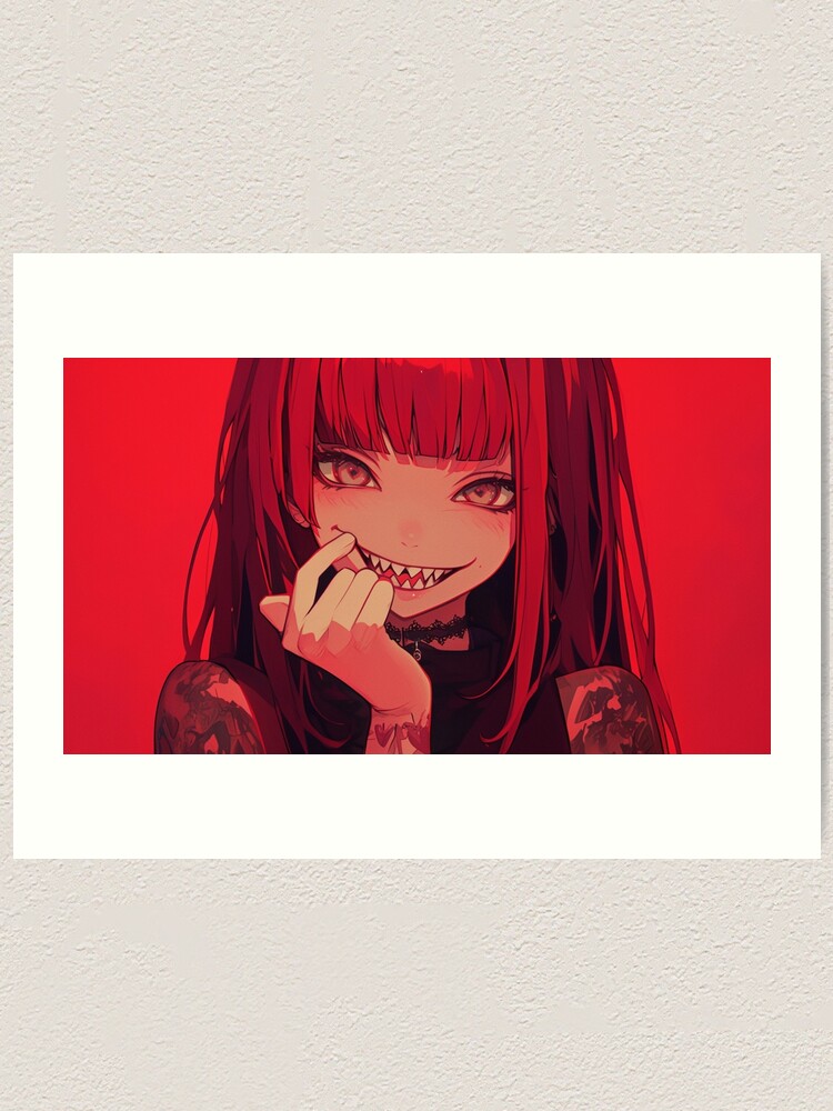 Cute But Psycho Anime Girl Kawaii Vampire Art Print