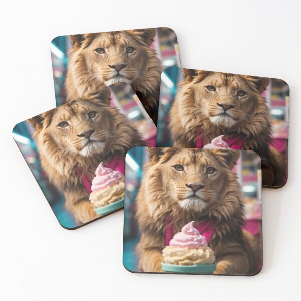 Item preview, Lion in ice cream parlor, ice cream shop, ICE designed and sold by Gina-rin.