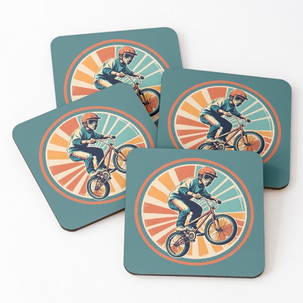 Aperçu de l'œuvre BMX Rider dans un style graphique vintage créée et vendue par Ameiva-Apparel.