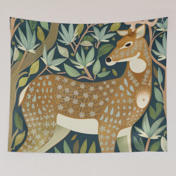 Item preview, William Morris Style Deer Artwork designed and sold by Tamas Das.