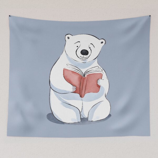 Item preview, Polar Bear Reading Book designed and sold by FarmOfCuties.