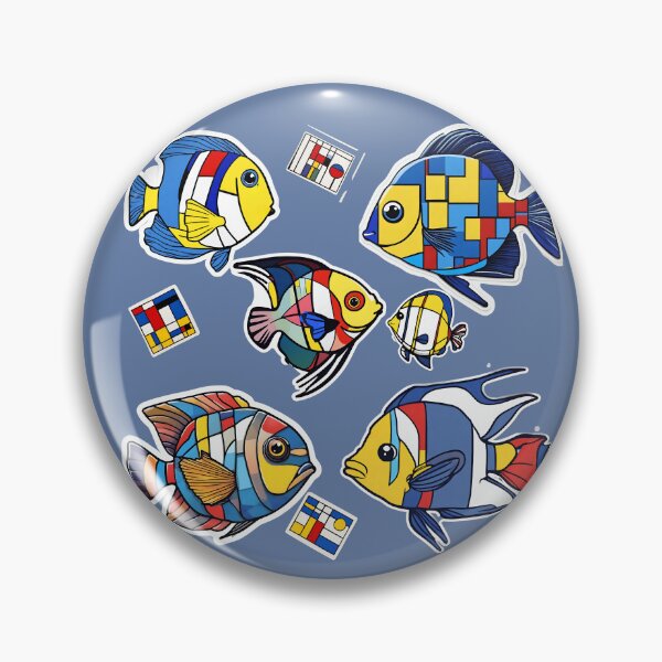 Item preview, Mondrian fishes sticker designed and sold by VickyJo111.