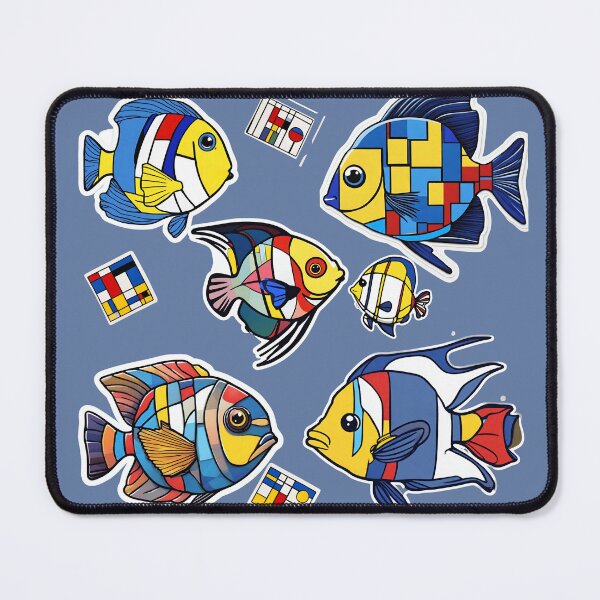 Item preview, Mondrian fishes sticker designed and sold by VickyJo111.
