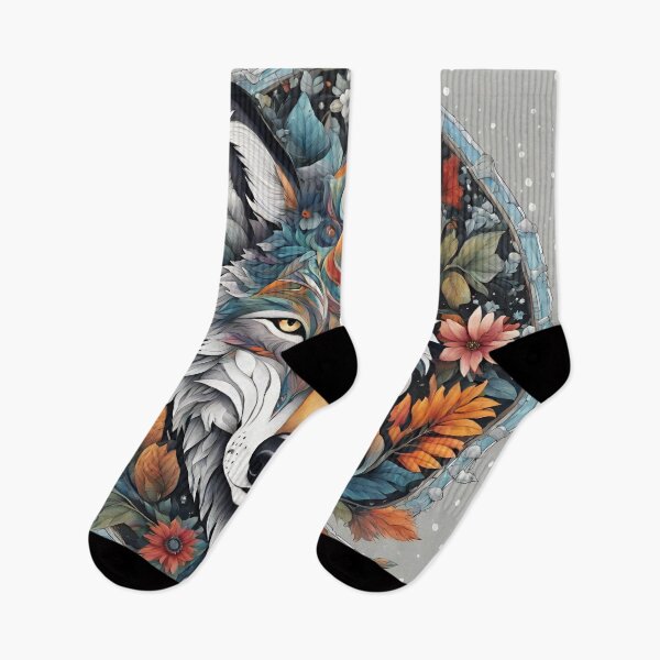Item preview, Blue Wolf in Floral Forest designed and sold by josie1680.