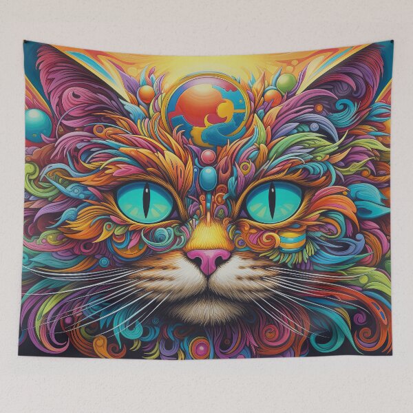 Item preview, Graphic cat wallpaper designed and sold by KreaKat.