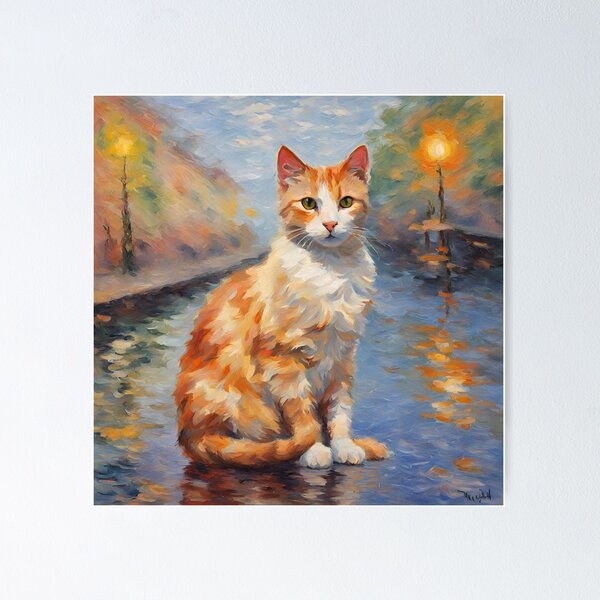 Item preview, impressionism style art cats 2024  designed and sold by cloudzer0000.