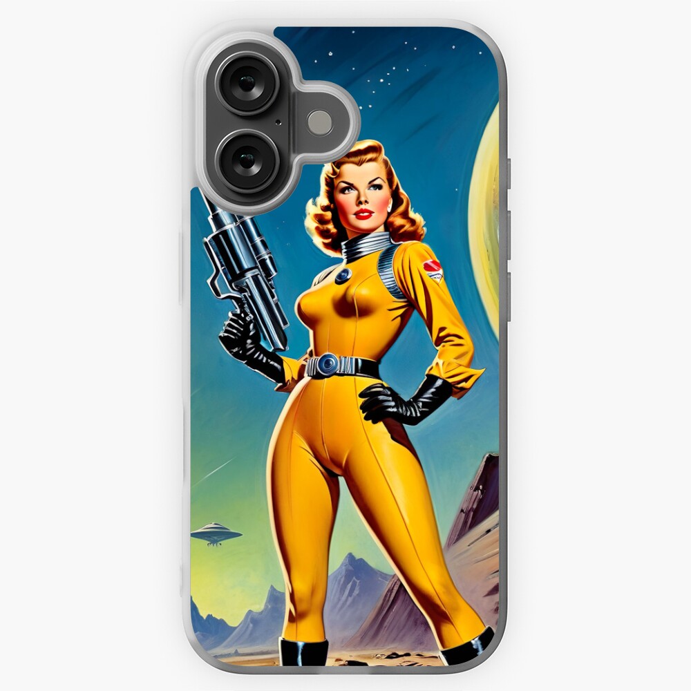 1950's Female Space Cadet | Retro Artwork Sticker