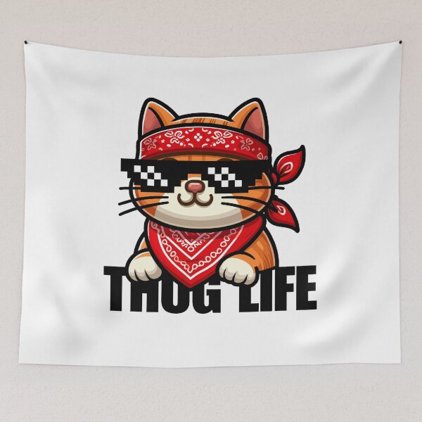 Item preview, Thug life Kitty designed and sold by cave-canvas.