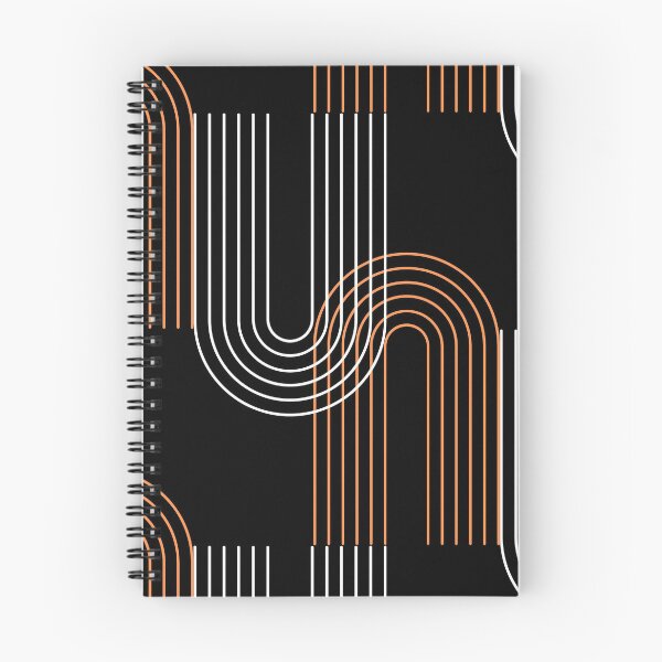 Item preview, modern contemporary arch line art minimal abstract geometric line arch design peach black white designed and sold by cheekylorns.