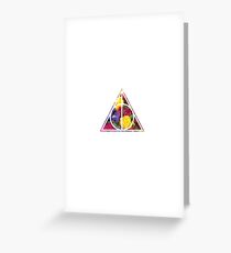 HP Hallows - outline voids (flowers bouquet) - wand, cloak, stone Greeting Card