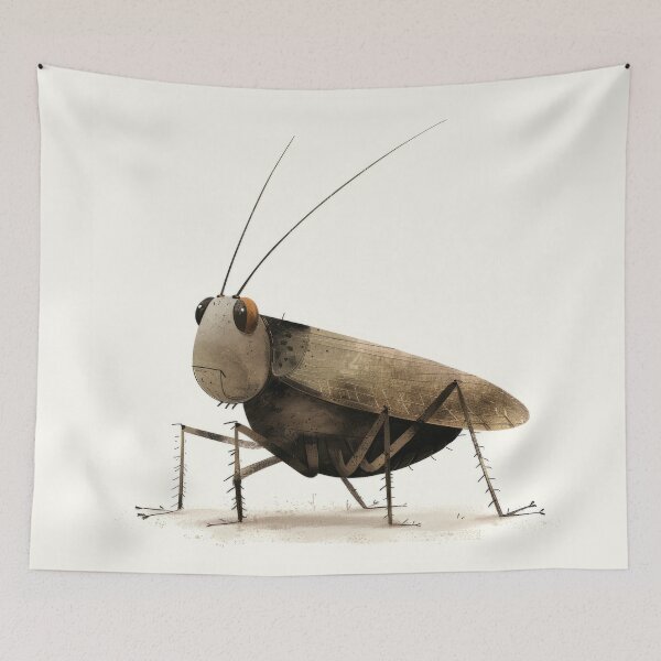 Item preview, Quirky Grasshopper Illustration with a Friendly Gaze designed and sold by Retrocranio.