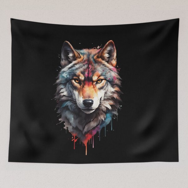 Item preview, When Wolves Howl - Lunar Wildlife Print designed and sold by Tee Studio.