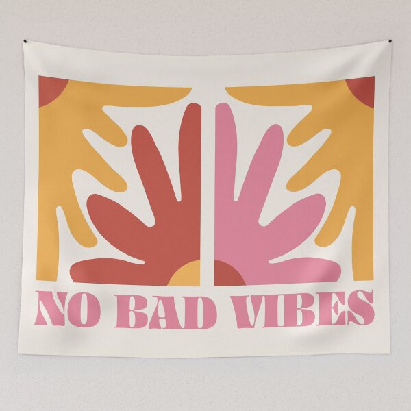 Item preview, No bad vibes, Colorful flowers, Vibrant art, Flower market, Retro 70s, Groovy designed and sold by KristinityArt.