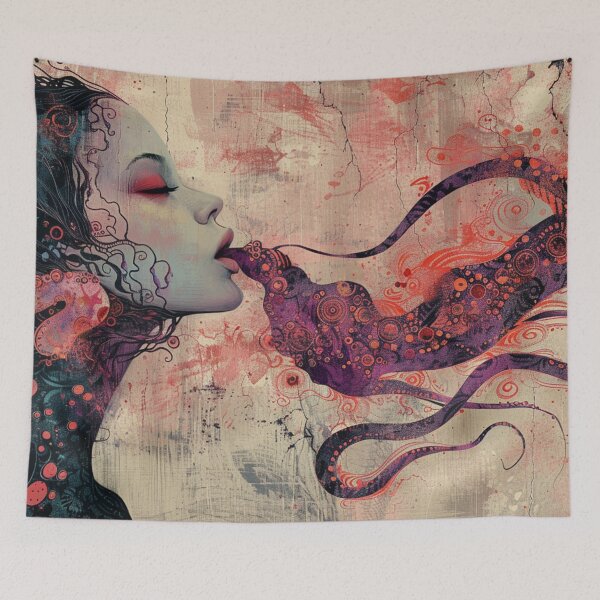 Item preview, Asian Octopus Monster Woman Painting designed and sold by Nightarcade.