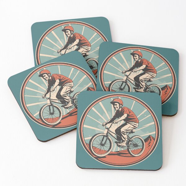Aperçu de l'œuvre BMX Rider dans un style graphique vintage des années 50 créée et vendue par Ameiva-Apparel.