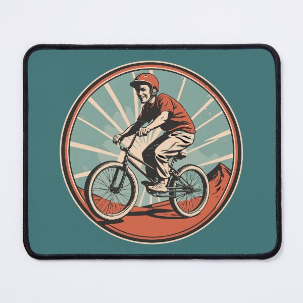 Aperçu de l'œuvre BMX Rider dans un style graphique vintage des années 50 créée et vendue par Ameiva-Apparel.