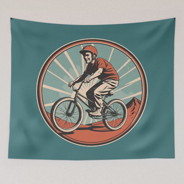 Item preview, BMX Rider in a 50s vintage graphic style designed and sold by Ameiva-Apparel.