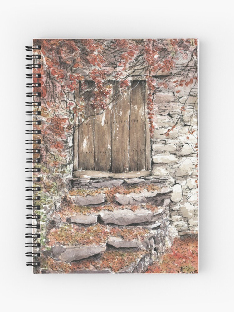 Aperçu 1 sur 3. Carnet avec l'œuvre La porte de l'automne créée et vendue par Hisae-illus.