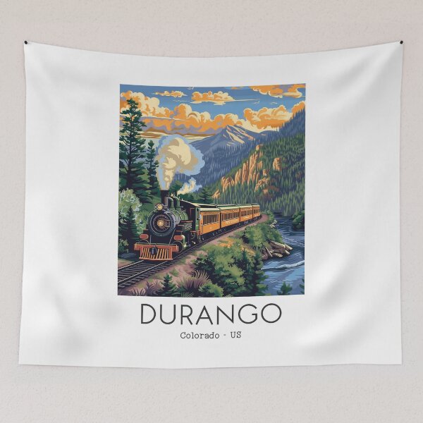 Item preview, A Vintage Travel Illustration of the Durango and Silverton Narrow Gauge Railroad - Colorado - US designed and sold by GoodOldVintage.