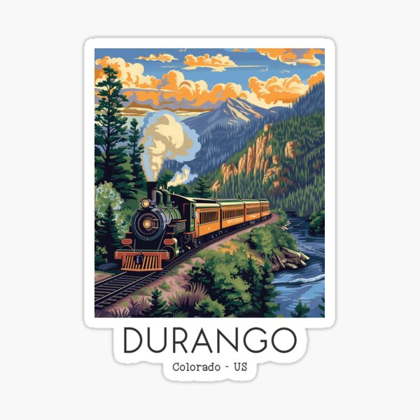 Item preview, A Vintage Travel Illustration of the Durango and Silverton Narrow Gauge Railroad - Colorado - US designed and sold by GoodOldVintage.