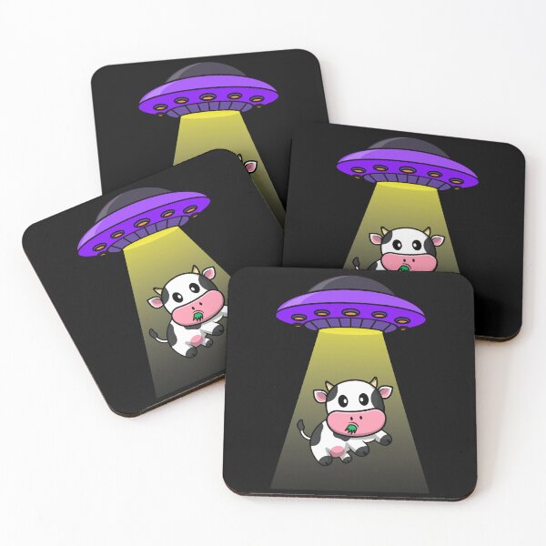 Item preview, Flying saucer, alien UFO abducting a surprised cow designed and sold by messy-nessie.