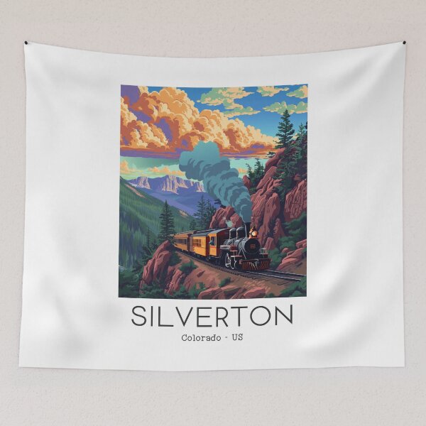 Item preview, A Vintage Travel Illustration of the Durango and Silverton Narrow Gauge Railroad - Colorado - US designed and sold by GoodOldVintage.