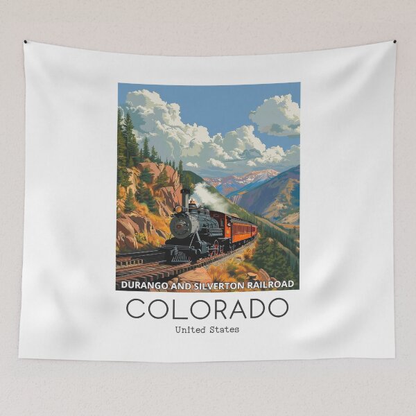 Item preview, A Vintage Travel Illustration of the Durango and Silverton Narrow Gauge Railroad - Colorado - US designed and sold by GoodOldVintage.