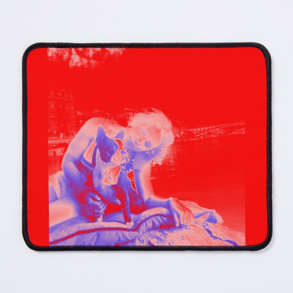 Item preview, Dwarf Bulldog dog pose photography with his fluorescent red mistress designed and sold by Carré Comme Orange.