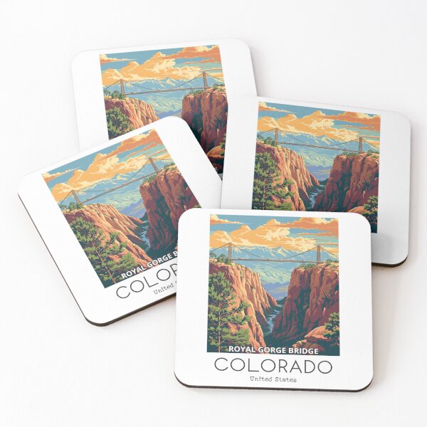 Item preview, A Vintage Travel Illustration of the Royal Gorge Bridge - Colorado - US designed and sold by GoodOldVintage.