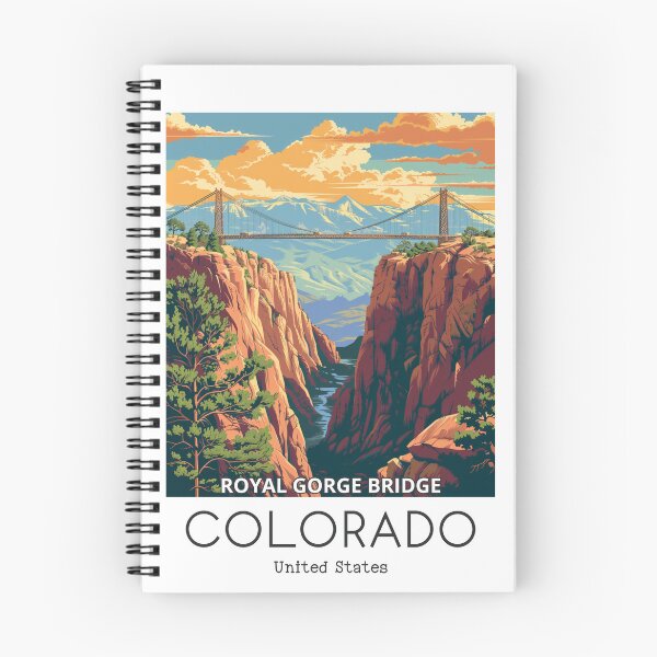 Item preview, A Vintage Travel Illustration of the Royal Gorge Bridge - Colorado - US designed and sold by GoodOldVintage.