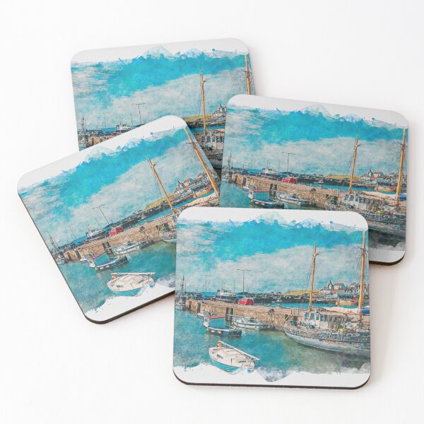 Item preview, St Monans Harbour East Neuk Of Fife Scotland Watercolour Effect designed and sold by GG WALL ART.
