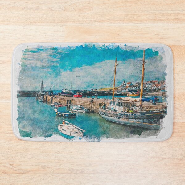 Item preview, St Monans Harbour East Neuk Of Fife Scotland Watercolour Effect designed and sold by GG WALL ART.