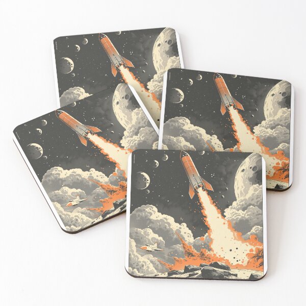 Item preview, Retro Rockets in Lunar Ascent designed and sold by palmyst.