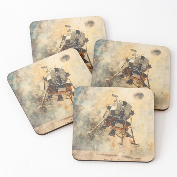 Item preview, Watercolor Moon Landing Reimagined designed and sold by palmyst.