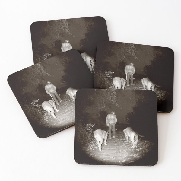 Item preview, Photographs two dogs on a night walk with their owner designed and sold by Carré Comme Orange.