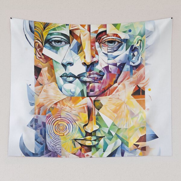 Aperçu de l'œuvre Portrait cubisme A39 créée et vendue par ATartelin.