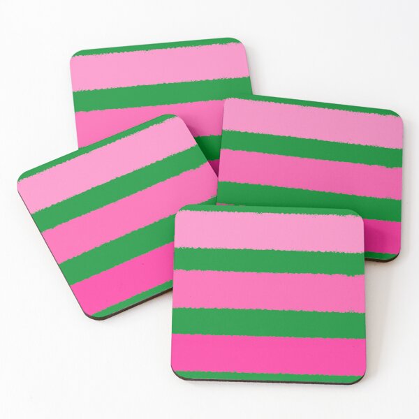 Item preview, Wide Pink and Green Stripes Clashing Colours  designed and sold by OneThreeSix.