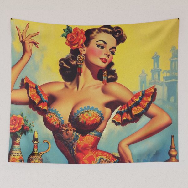 Item preview, Vintage Flamenco Pin-Up designed and sold by PulpVintage.