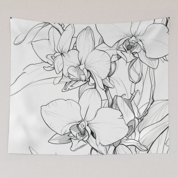Item preview, Black white orchid designed and sold by Gina-rin.