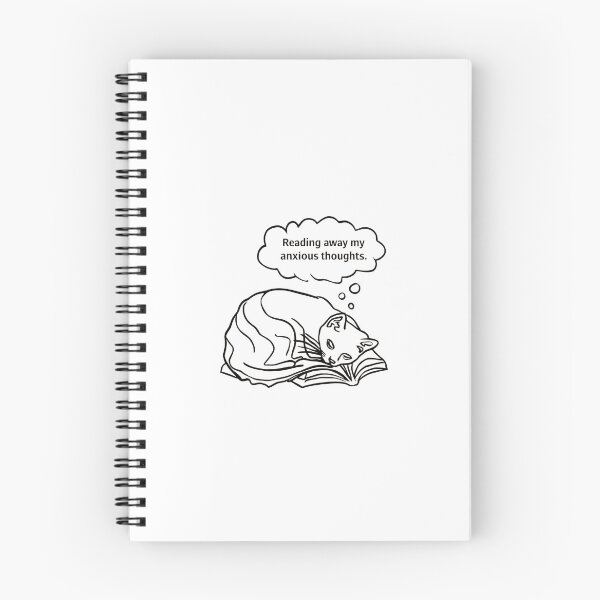 Item preview, Cozy Cat Reading Away Anxiety - Minimalist Line Art designed and sold by Itsheartshop.