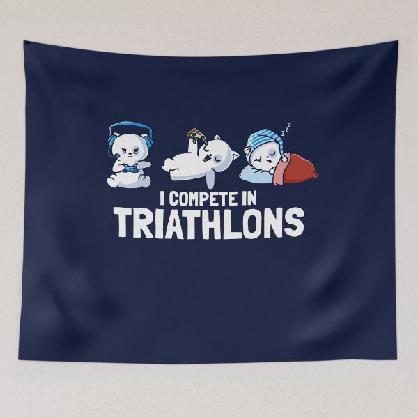 Item preview, I Compete In Triathlons Gaming Pizza Sleep designed and sold by Nerd Shizzle.