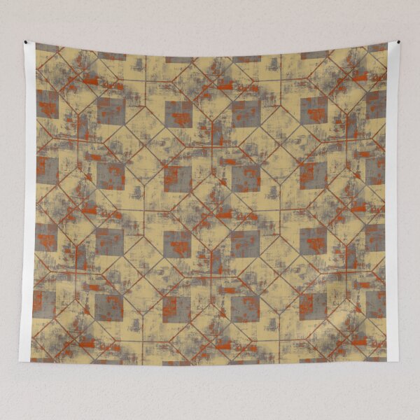 Item preview, Geometric distressed background red designed and sold by Alessandro Remo Mazzoni Remotextiles.