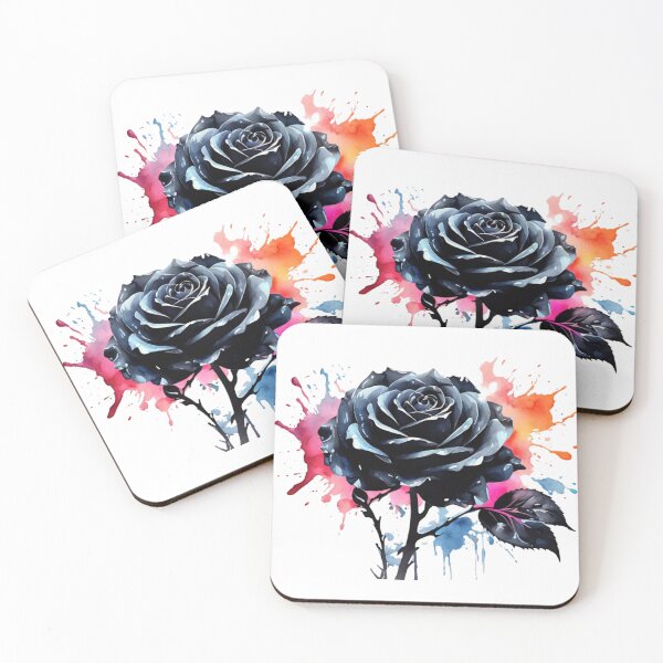 Item preview, A black rose as a watercolor designed and sold by Rose Design & Photos.