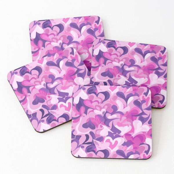 Item preview, Pink-purple hearts camouflage pattern designed and sold by Margival.