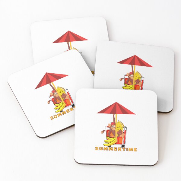 Item preview, Fun monkey, with a cocktail, monkey hanging in umbrella designed and sold by Hope-it-fits.